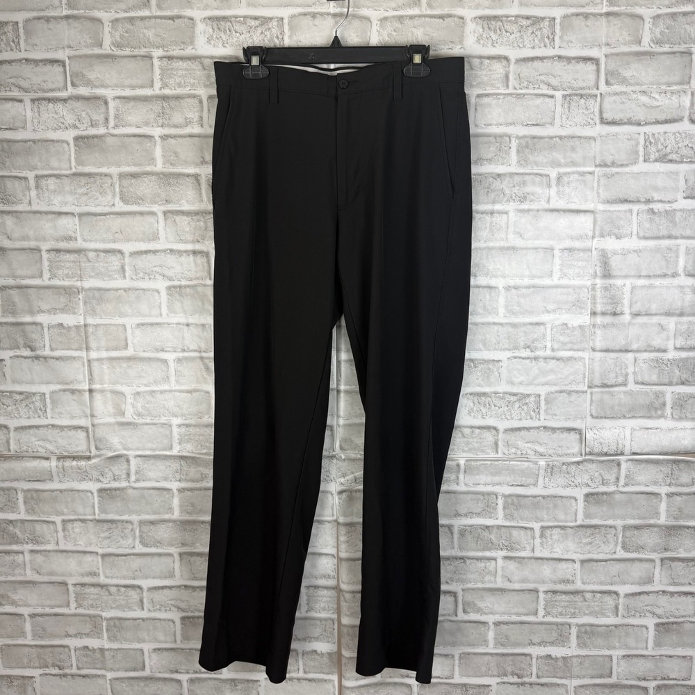 FootJoy Mens Performance Golf Pants Solid Black Flat Front Stretch W32 L32